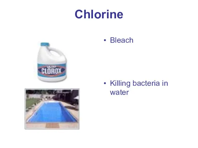 Chlorine Bleach Killing bacteria in water