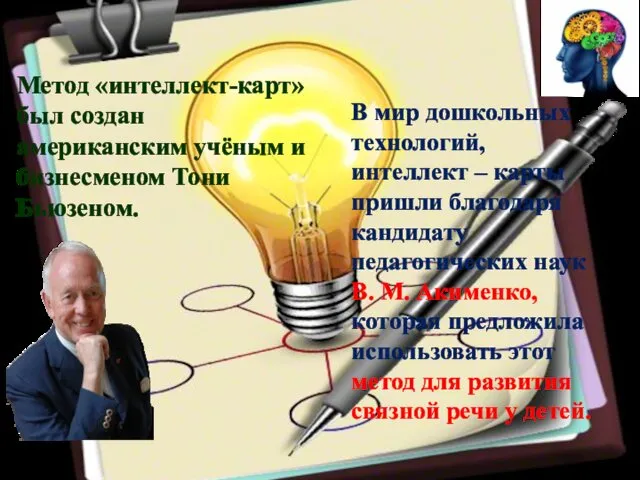 Метод «интеллект-карт» был создан американским учёным и бизнесменом Тони Бьюзеном.