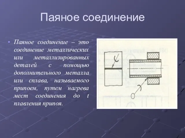 Паяное соединение Паяное соединение – это соединение металлических или металлизированных