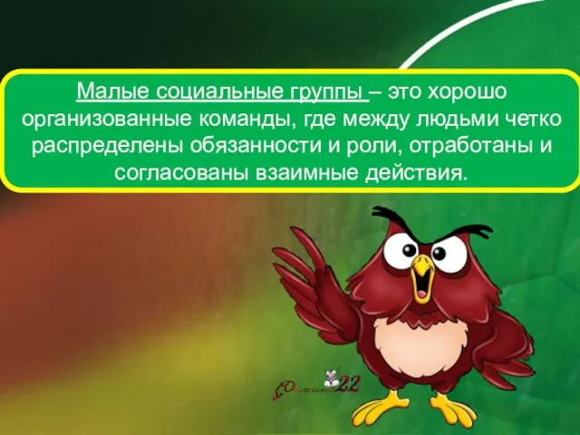 Малые социальные группы – это хорошо организованные команды, где между