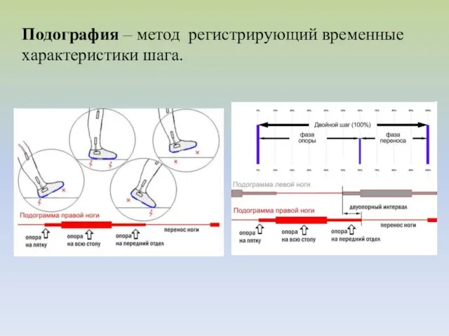 Подография – метод регистрирующий временные характеристики шага.