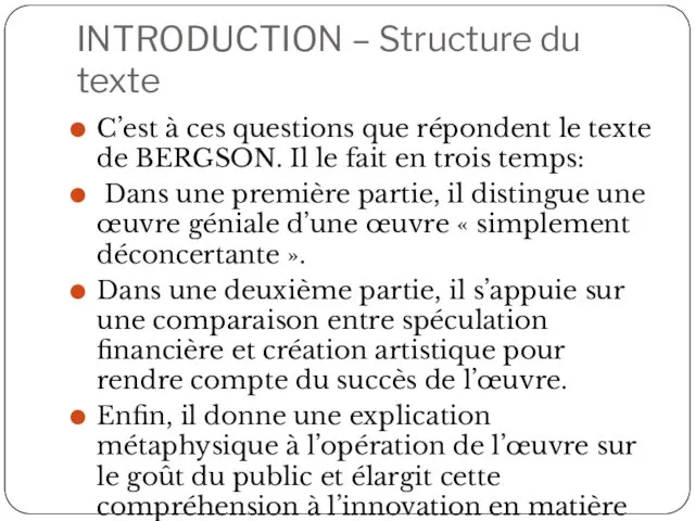 INTRODUCTION – Structure du texte C’est à ces questions que