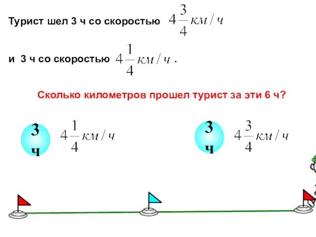 Турист шел 3 ч со скоростью и 3 ч со