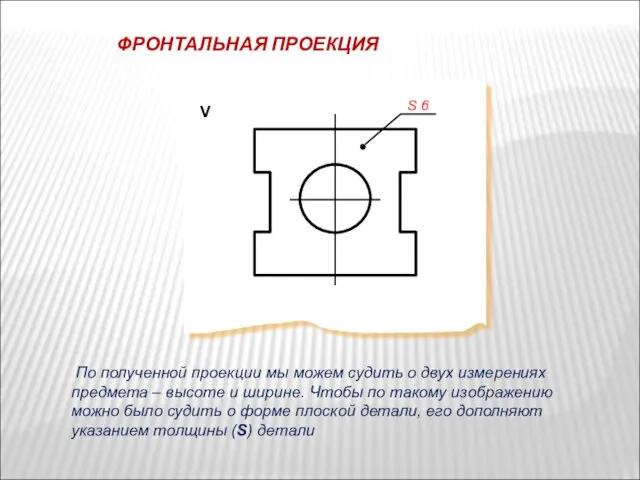 ФРОНТАЛЬНАЯ ПРОЕКЦИЯ V S 6 По полученной проекции мы можем