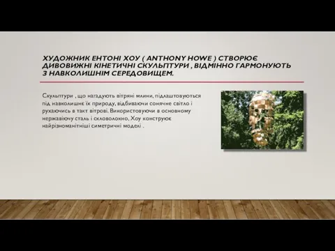 ХУДОЖНИК ЕНТОНІ ХОУ ( ANTHONY HOWE ) СТВОРЮЄ ДИВОВИЖНІ КІНЕТИЧНІ