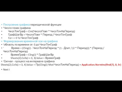 Построение графика периодической функции 'Число точек графика ЧислТочГраф = CInt(ЧислоПовт