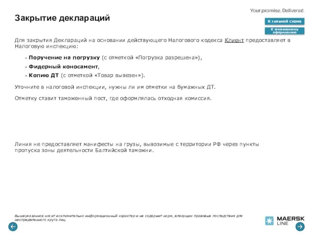 Закрытие деклараций Для закрытия Деклараций на основании действующего Налогового кодекса