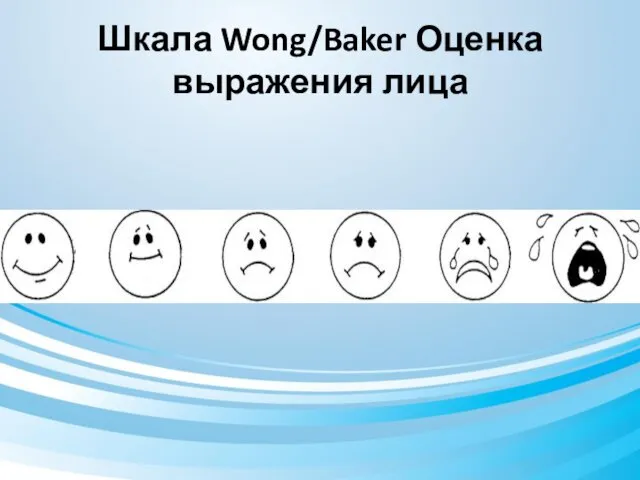 Шкала Wong/Baker Оценка выражения лица
