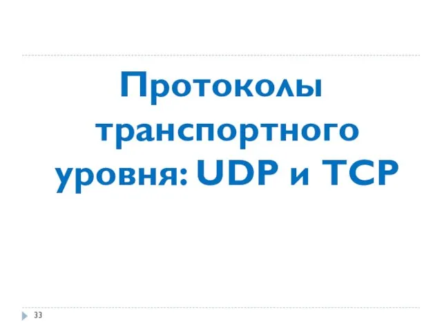 Протоколы транспортного уровня: UDP и TCP