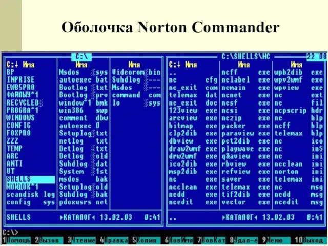 Оболочка Norton Commander