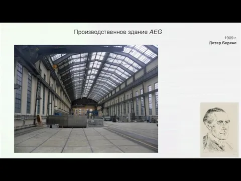 Производственное здание AEG 1909 г. Петер Беренс