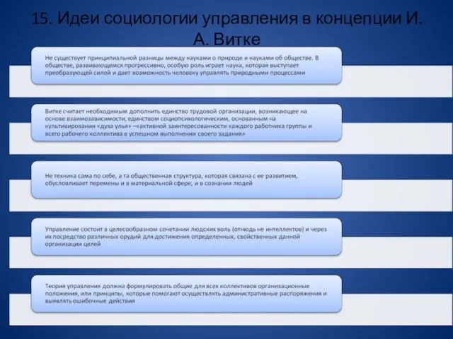 15. Идеи социологии управления в концепции И.А. Витке