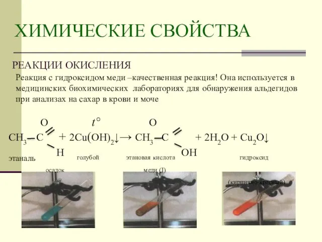 Реакция с гидроксидом меди –качественная реакция! Она используется в медицинских