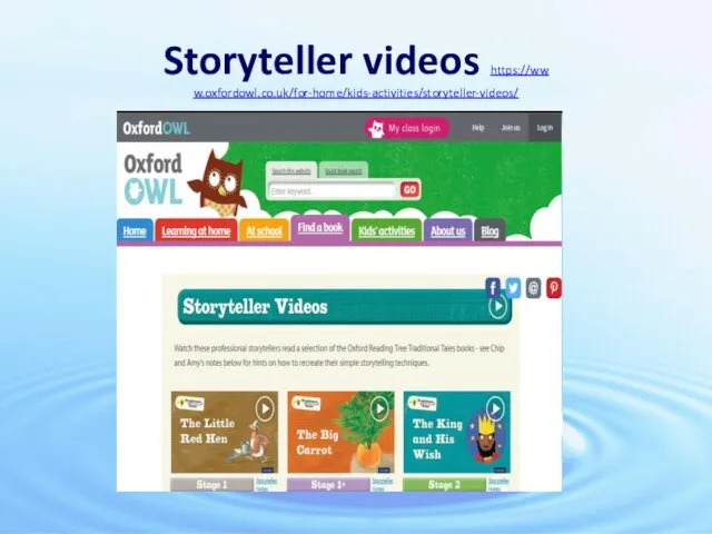 Storyteller videos https://ww w.oxfordowl.co.uk/for-home/kids-activities/storyteller-videos/
