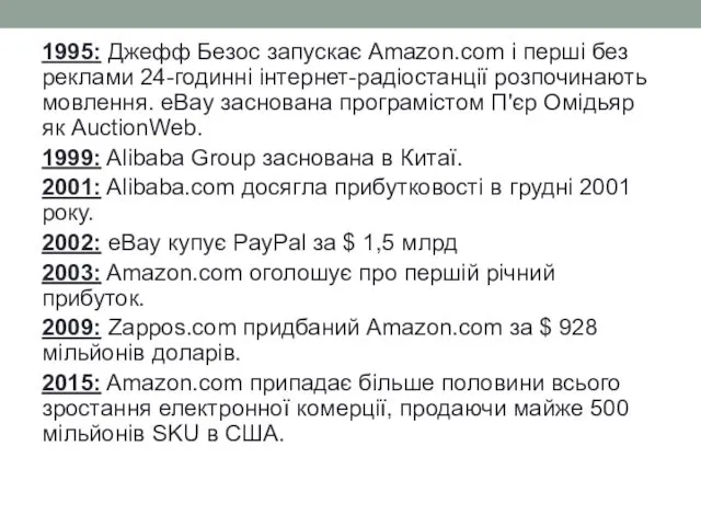 1995: Джефф Безос запускає Amazon.com і перші без реклами 24-годинні