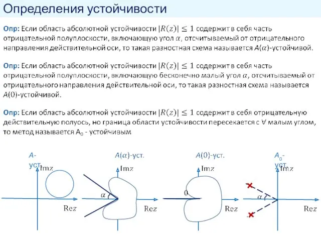 Определения устойчивости A-уст. A0-уст.