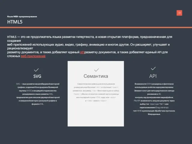 Языки WEB- программирования HTML5 Семантические замены для использования универсальных блочных