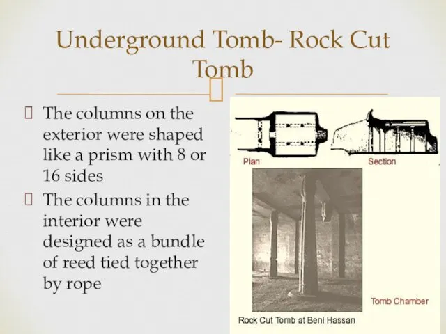 Underground Tomb- Rock Cut Tomb The columns on the exterior