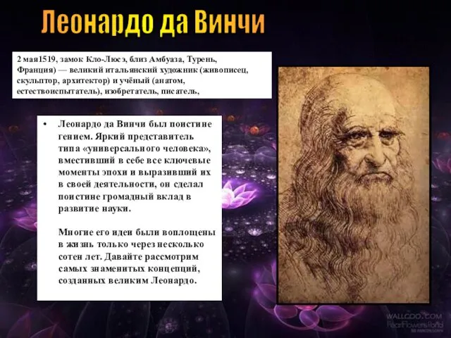 Леонардо да Винчи был поистине гением. Яркий представитель типа «универсального