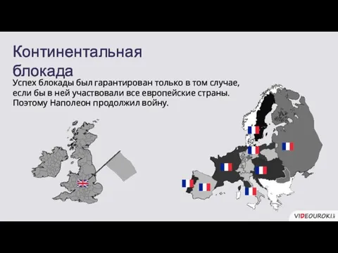 Континентальная блокада Успех блокады был гарантирован только в том случае,