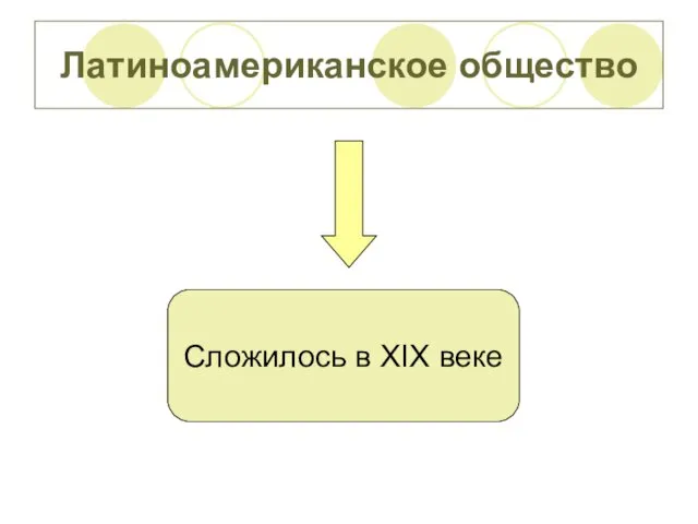 Латиноамериканское общество Сложилось в XIX веке