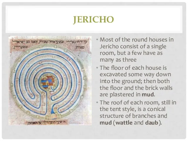 JERICHO Most of the round houses in Jericho consist of