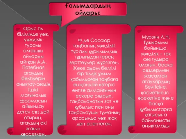 Ғалымдардың ойлары: Орыс тіл білімінде уәж,уәжділік туралы алғашқы ойларды айтқан