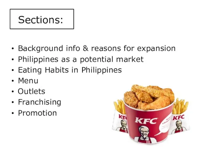 Sections: Background info & reasons for expansion Philippines as a