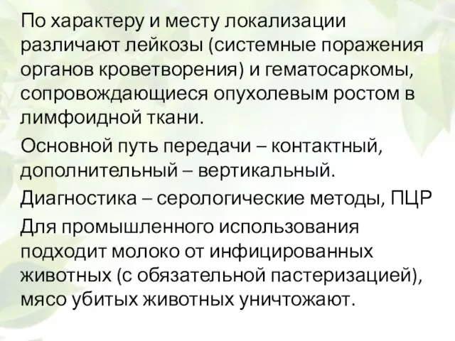 По характеру и месту локализации различают лейкозы (системные поражения органов