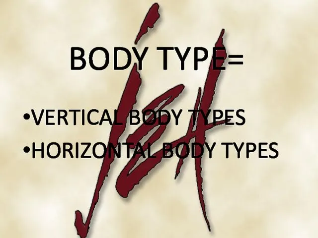 BODY TYPE= VERTICAL BODY TYPES HORIZONTAL BODY TYPES