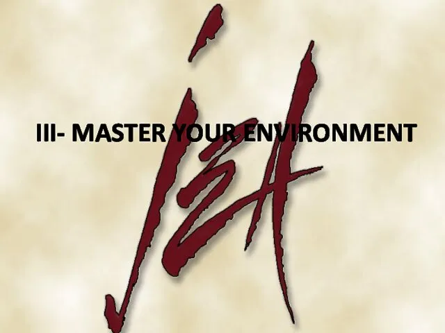 III- MASTER YOUR ENVIRONMENT