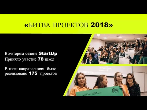 «БИТВА ПРОЕКТОВ 2018» Во-втором сезоне StartUp Приняло участие 78 школ