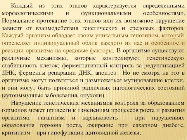 Каждый из этих этапов характеризуется определенными морфологическими и функциональными особенностями.