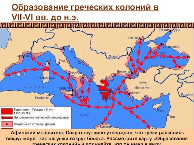 Образование греческих колоний в VII-VI вв. до н.э. Афинский мыслитель