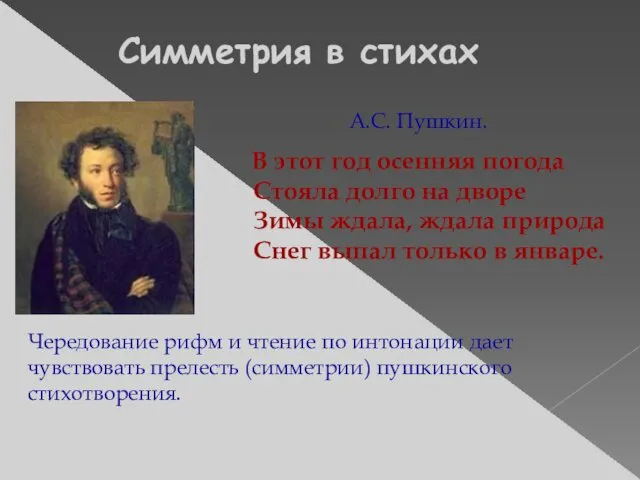 А.С. Пушкин. В этот год осенняя погода Стояла долго на дворе Зимы ждала,