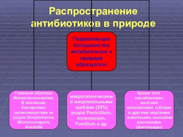 Распространение антибиотиков в природе