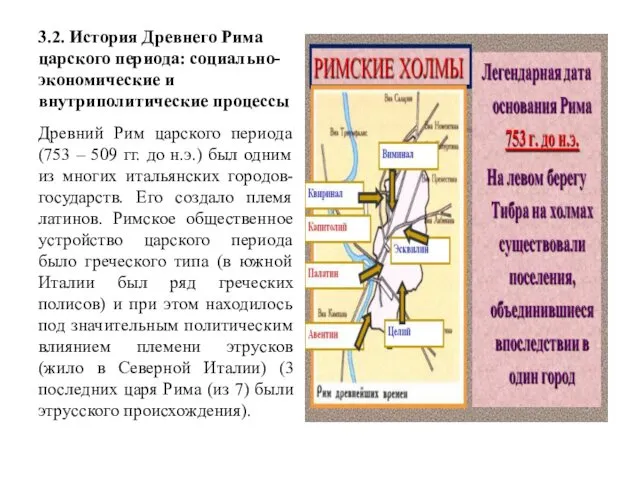 3.2. История Древнего Рима царского периода: социально-экономические и внутриполитические процессы Древний Рим царского