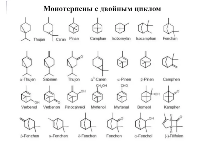 Монотерпены с двойным циклом