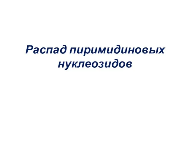 Распад пиримидиновых нуклеозидов