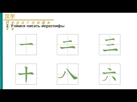 2. Учимся писать иероглифы