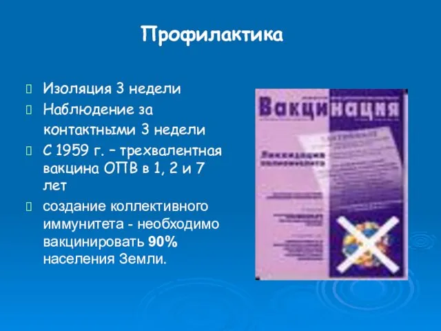 Изоляция 3 недели Наблюдение за контактными 3 недели С 1959