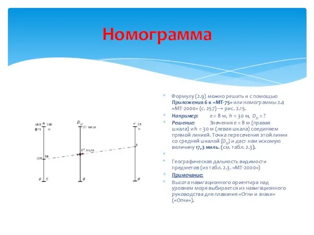 Номограмма Формулу (2.9) можно решать и с помощью Приложения 6