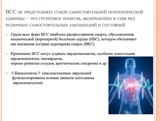 ВСС не представляет собой самостоятельной нозологической единицы – это групповое