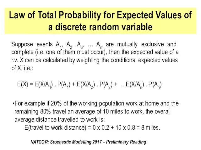 Law of Total Probability for Expected Values of a discrete