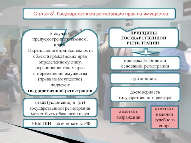 Статья 81. Государственная регистрация прав на имущество В случаях, предусмотренных