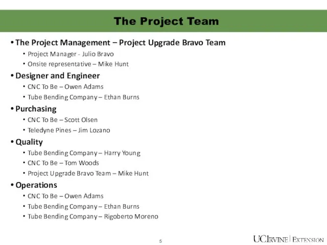 The Project Management – Project Upgrade Bravo Team Project Manager