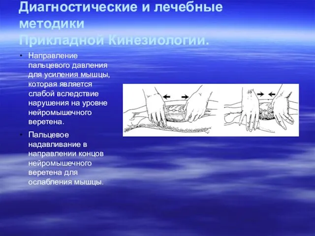 Диагностические и лечебные методики Прикладной Кинезиологии. Направление пальцевого давления для