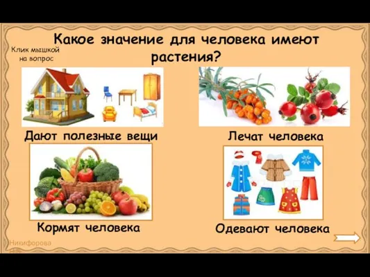 Какое значение для человека имеют растения? Кормят человека Лечат человека