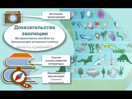 Интерактивный плакат по биологии для учеников 9 класса Источники иллюстраций