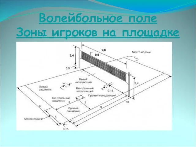 Волейбольное поле Зоны игроков на площадке